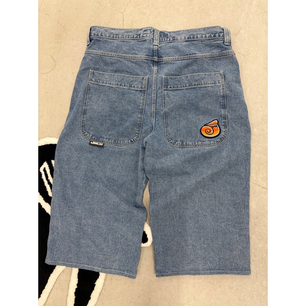 JNCO Twin Cannon 26 Wide Leg Denim Shorts Light Wash Baggy 90s Mens 42x22